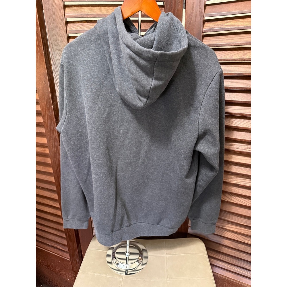 Puma Mens Essentials Big Logo Hoodie Charcoal Gray Fleece Sweatshirt Large - Picture 2 of 7
